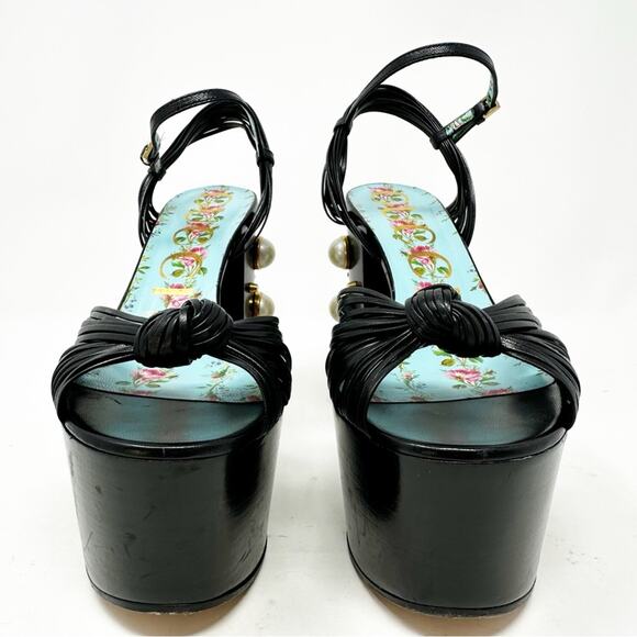 Gucci Allie Pearl Knot Platform Sandals Size 36.5 - Picture 4 of 12
